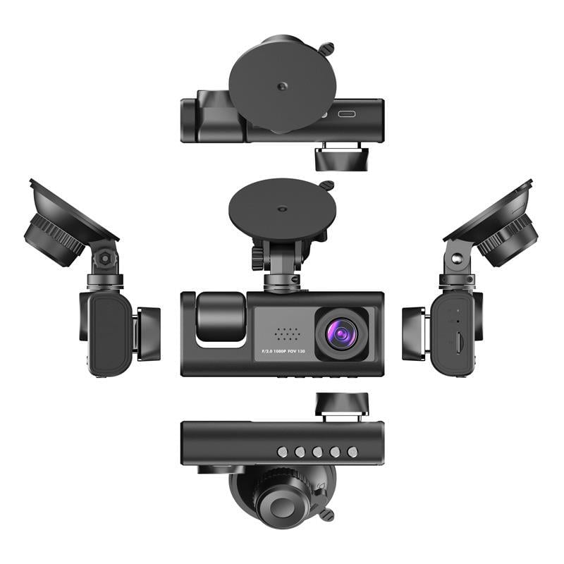 3 Parça Dashcam Seti Ön Arka Araç İçi Kamera 1080P Wi-Fi