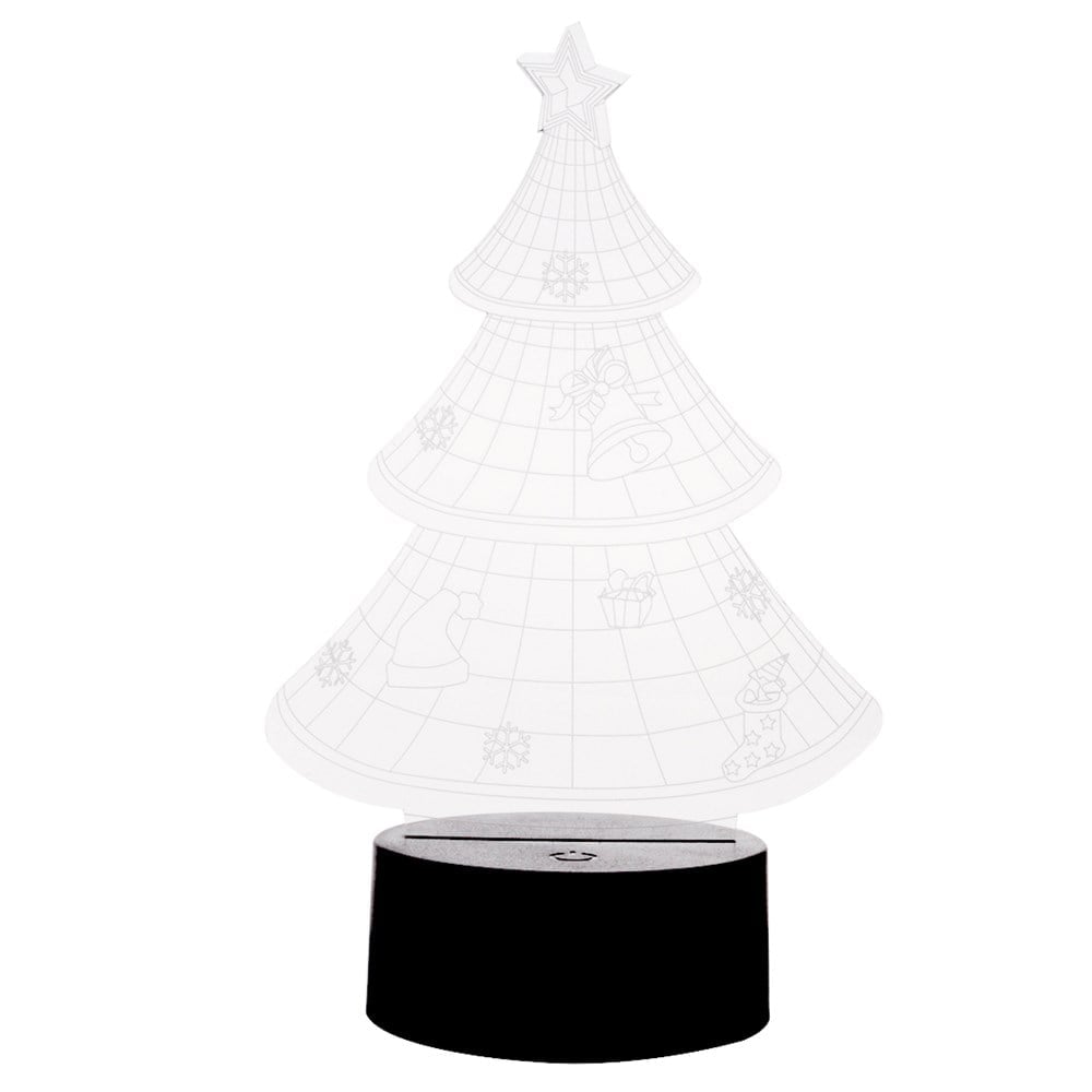 3D Akrilik Dekoratif Masa Lambası - Noel Ağacı Deseni