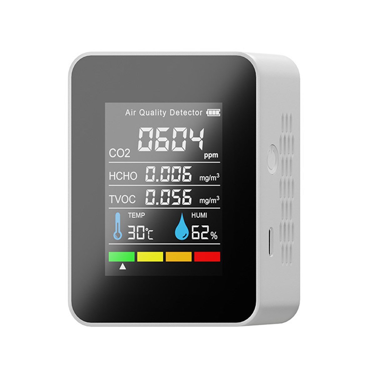 5 in 1 CO2 Dijital Termometre Nem Test Cihazı Karbon Dioksit Tvoc Hcho Hava Kalitesi Monitörü