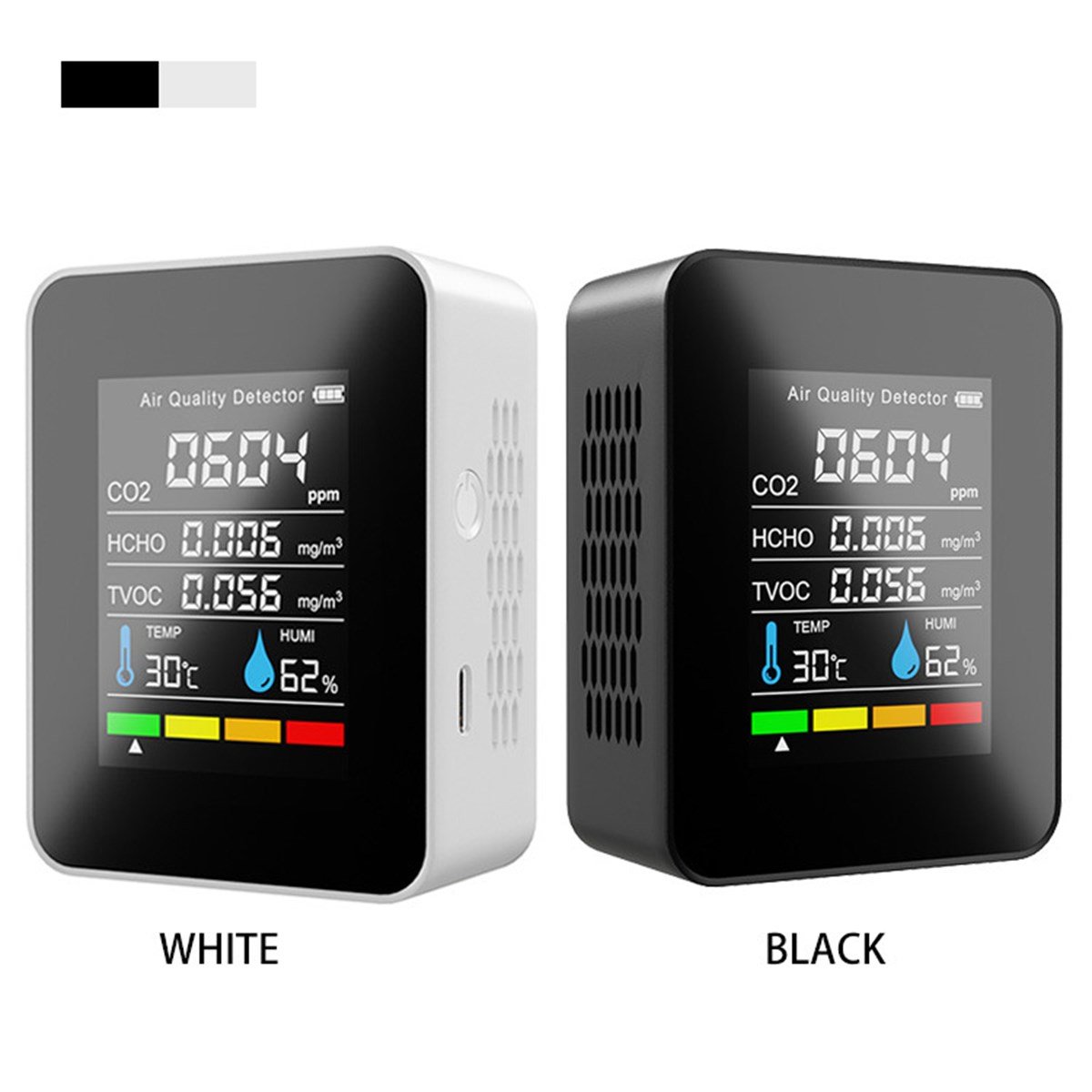 5 in 1 CO2 Dijital Termometre Nem Test Cihazı Karbon Dioksit Tvoc Hcho Hava Kalitesi Monitörü