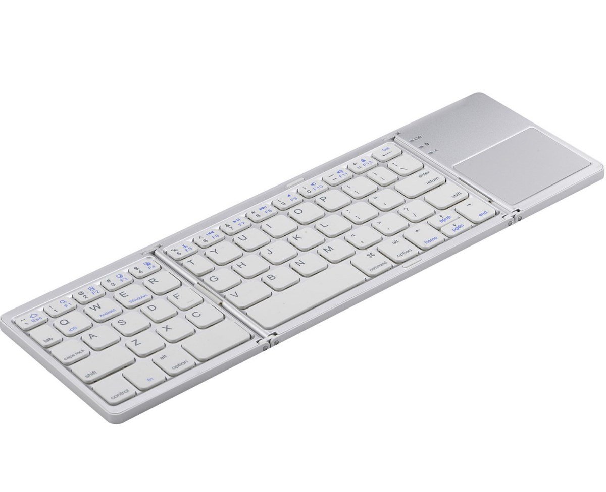 Bluetooth Bağlantılı Kablosuz Taşınabilir Katlanabilir Touchpad'li Klavye