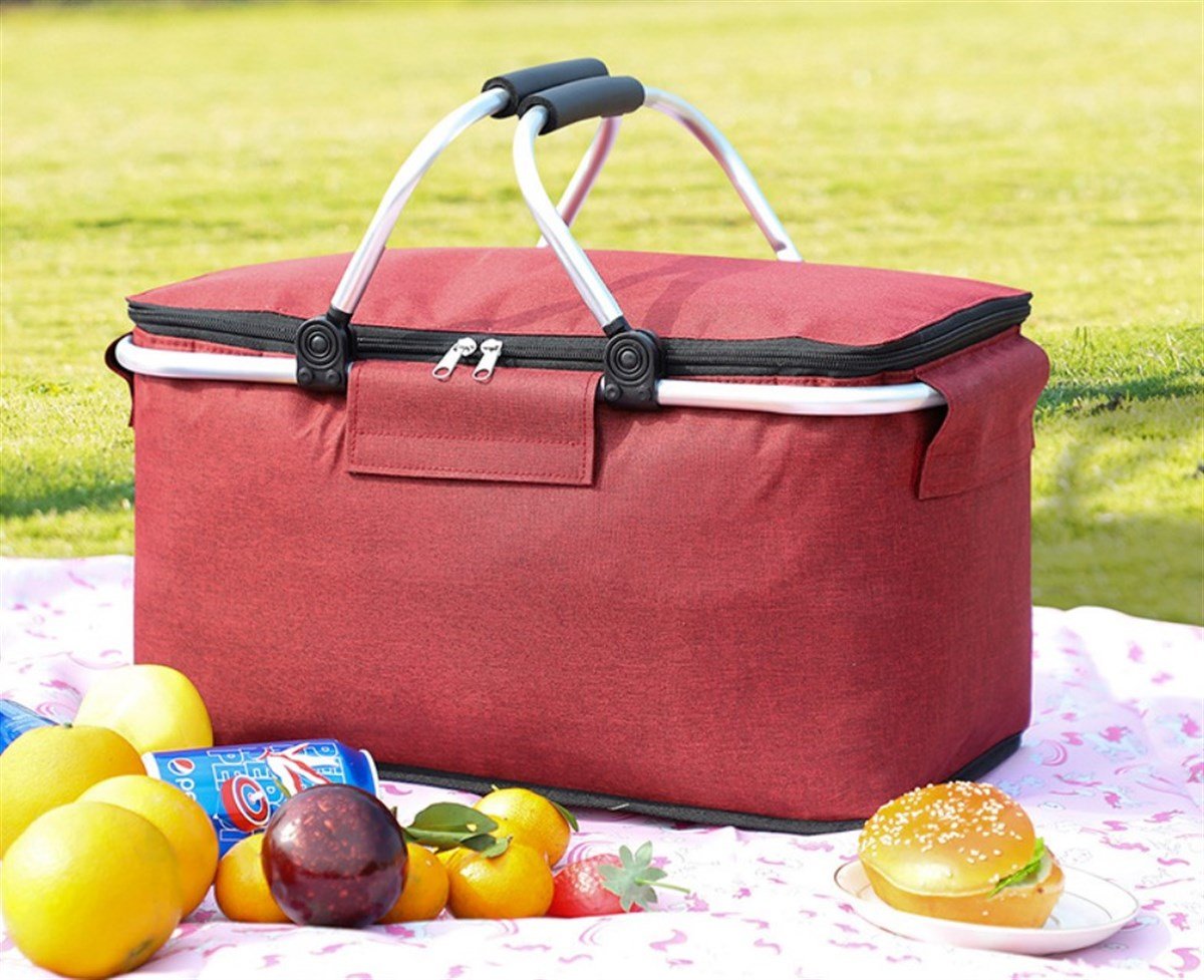 Büyük Kapasiteli Katlanabilir Yalıtımlı Piknik Çantası - 40x23x20cm