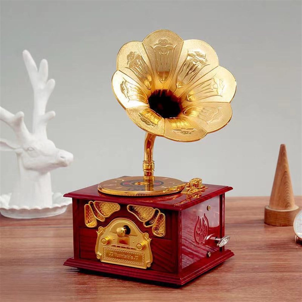 Dekoratif Vintage Gramofon Müzik Kutusu 