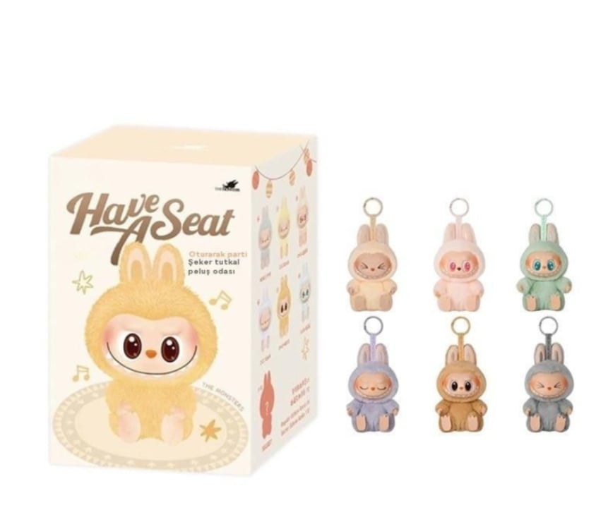 Labubu Blind Box Have A Seat ve Canavar Macaron Labubu Serisi Peluş Oyuncak Anahtarlık