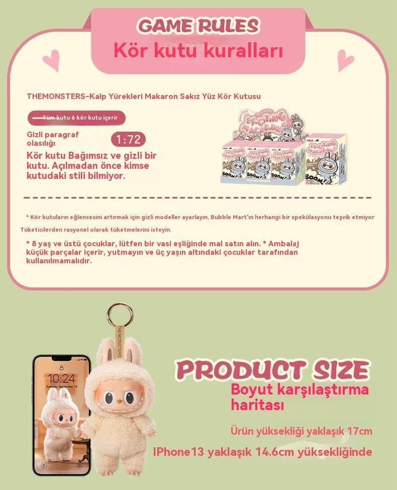 Labubu Blind Box Have A Seat ve Canavar Macaron Labubu Serisi Peluş Oyuncak Anahtarlık