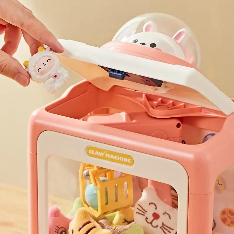 Otomatik bebek makine oyuncak çocuklar için Mini karikatür sikke isletilen oyun pençeli vinç makineleri ile hafif müzik çocuk oyuncagi