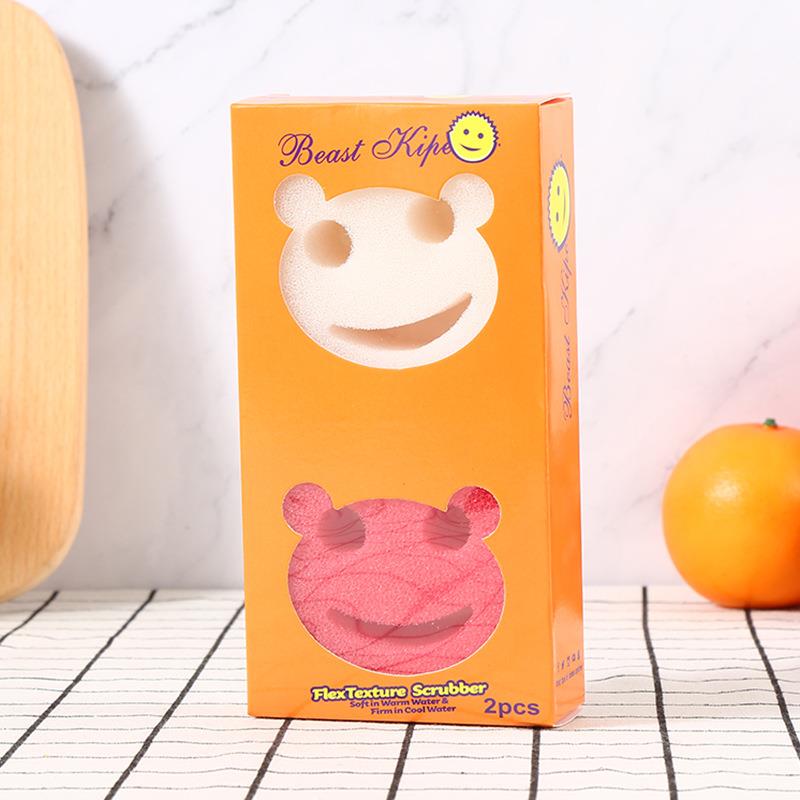Smiley sünger, temizlik süngeri, doku değişimi, çizilmeyen bulaşık süngeri, mutfak, kokusuz, tencere süngeri, bulaşık makinesinde yıkanabilir, 2'li paket 