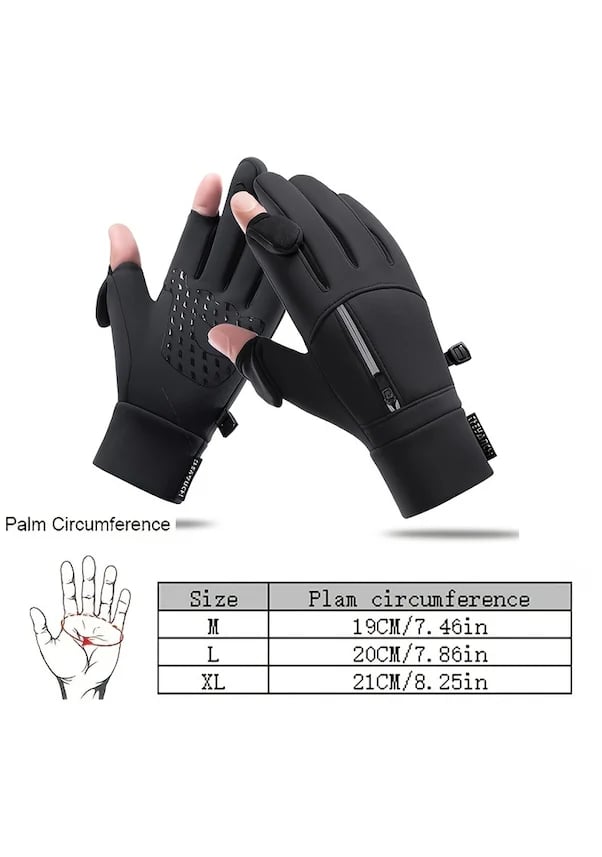 Sones Unisex Windproof Su Itici Dokunmatik Ekran, Fermuar Bölmeli Kışlık Eldiven M247 001