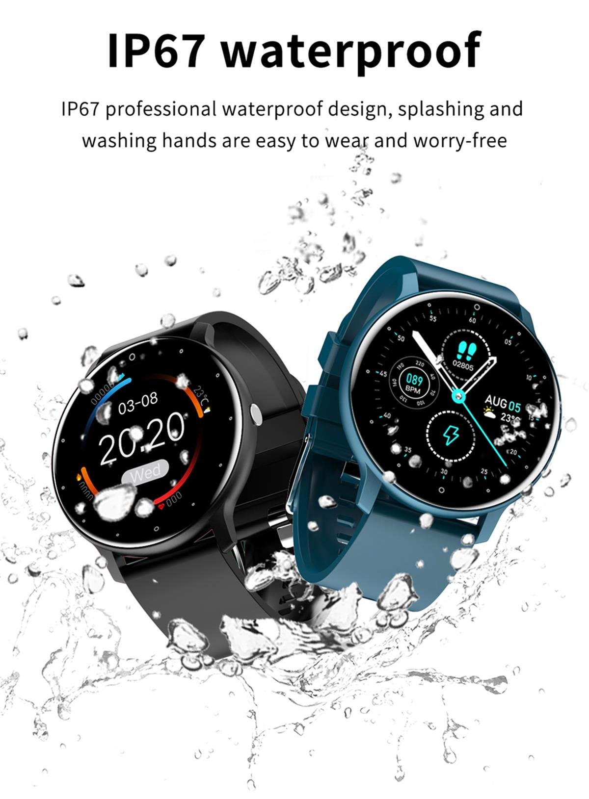 Tcherchi Dokunmatik Spor IP67 Su Geçirmez Bluetooth Android İos Akıllı Saat