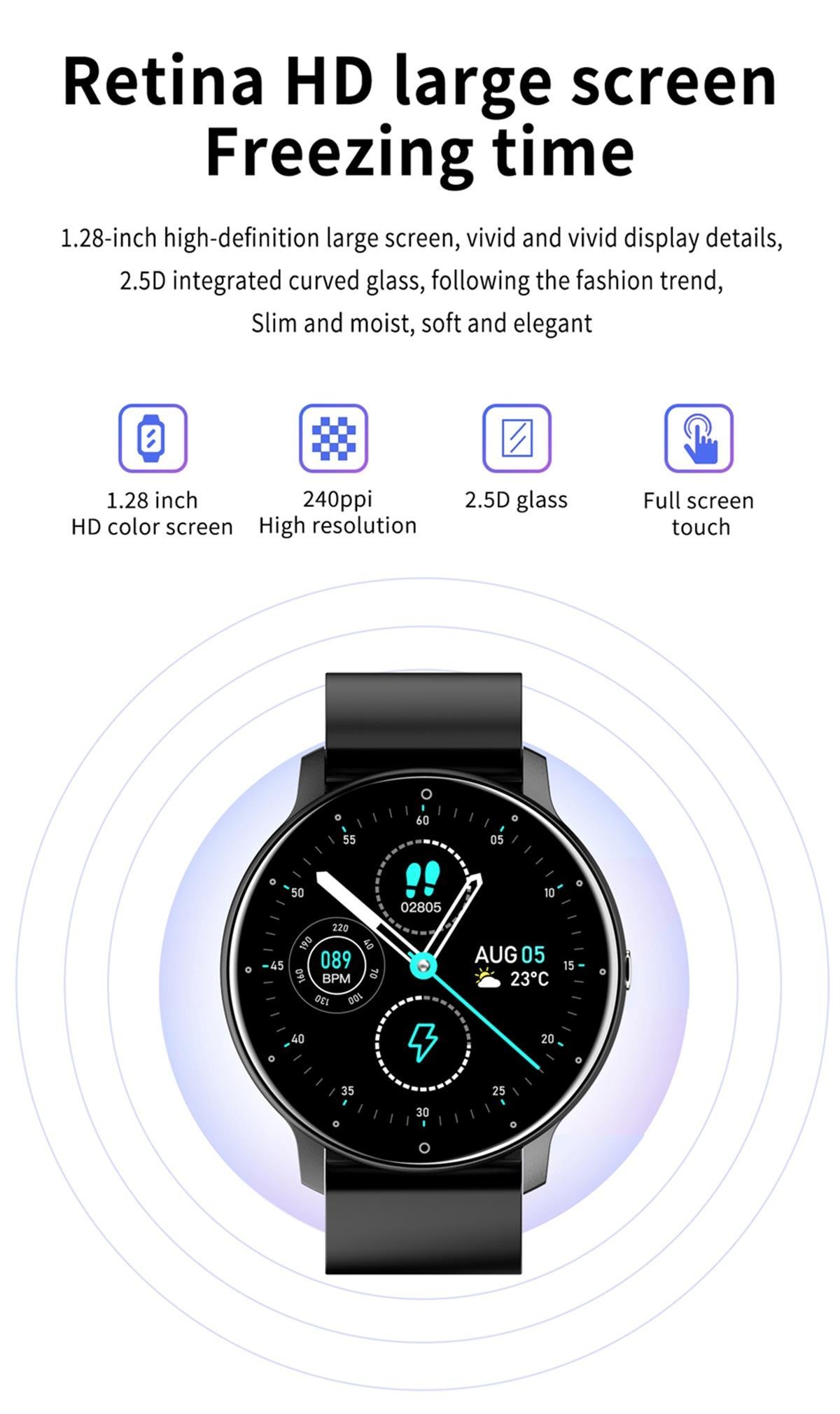 Tcherchi Dokunmatik Spor IP67 Su Geçirmez Bluetooth Android İos Akıllı Saat