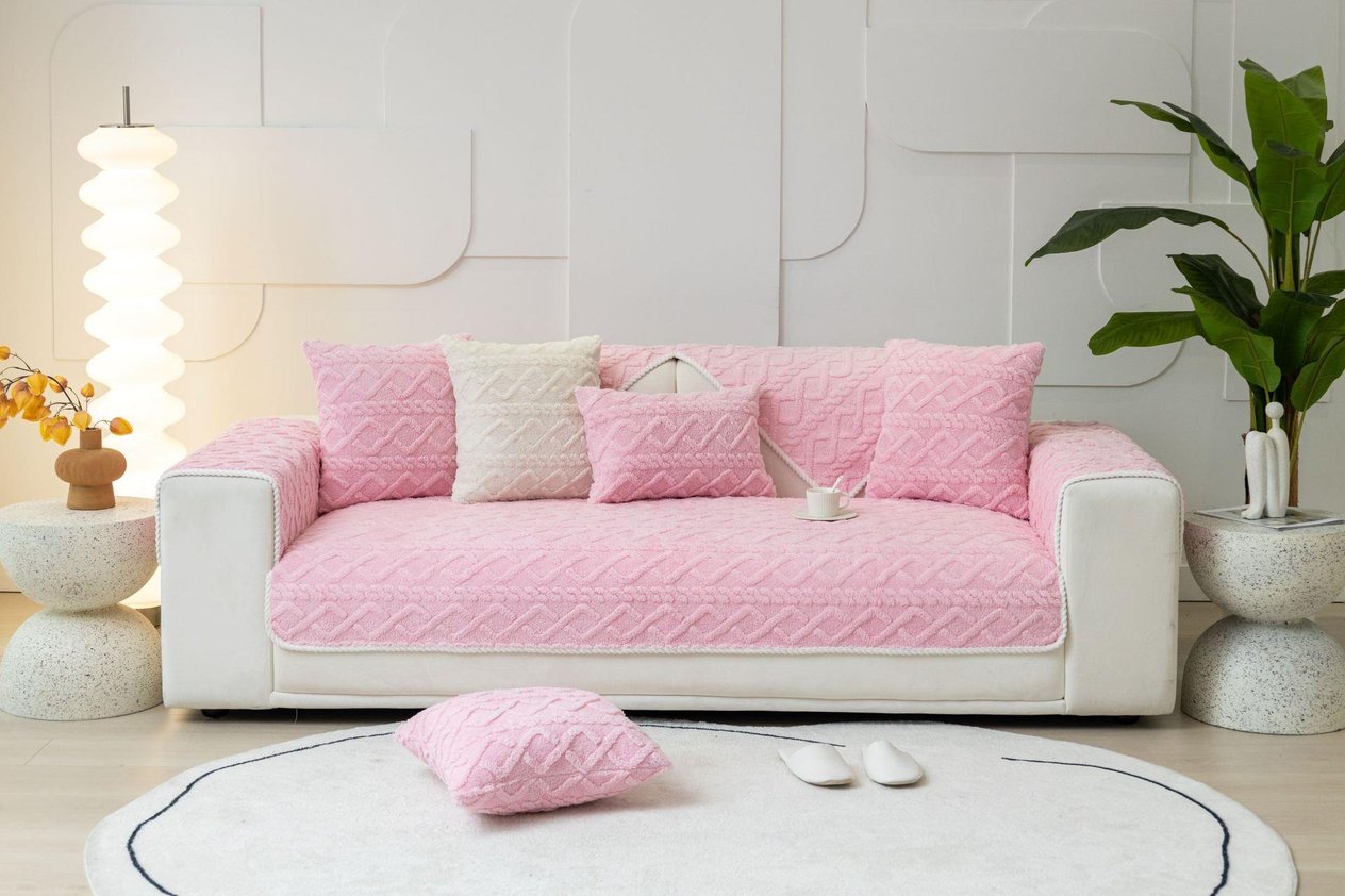 Tcherchi Peluş Kanepe Minimalist Oturma Odası Kaymaz Koltuk Örtüsü 90 X 180