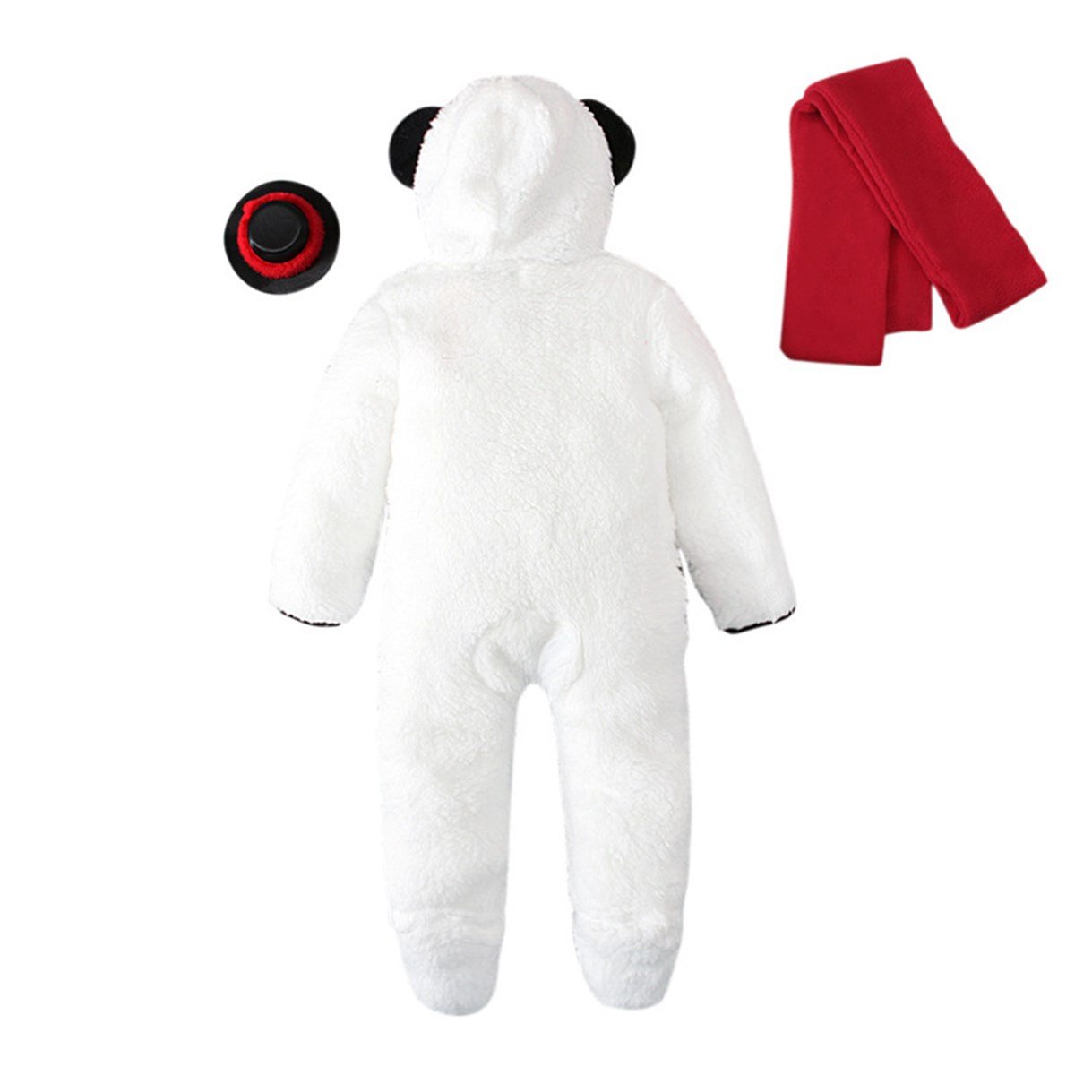 Tcherchi Yumuşak Uzun Kollu Şapkalı Polar Bebek Tulumu Kostüm