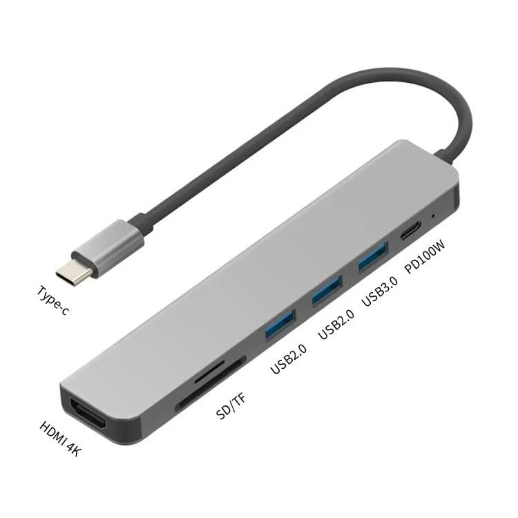 USB-C 7 si 1 Arada Port HDMI 2 USB 2.0 USB 3.0 Tip SD/TF Kartı