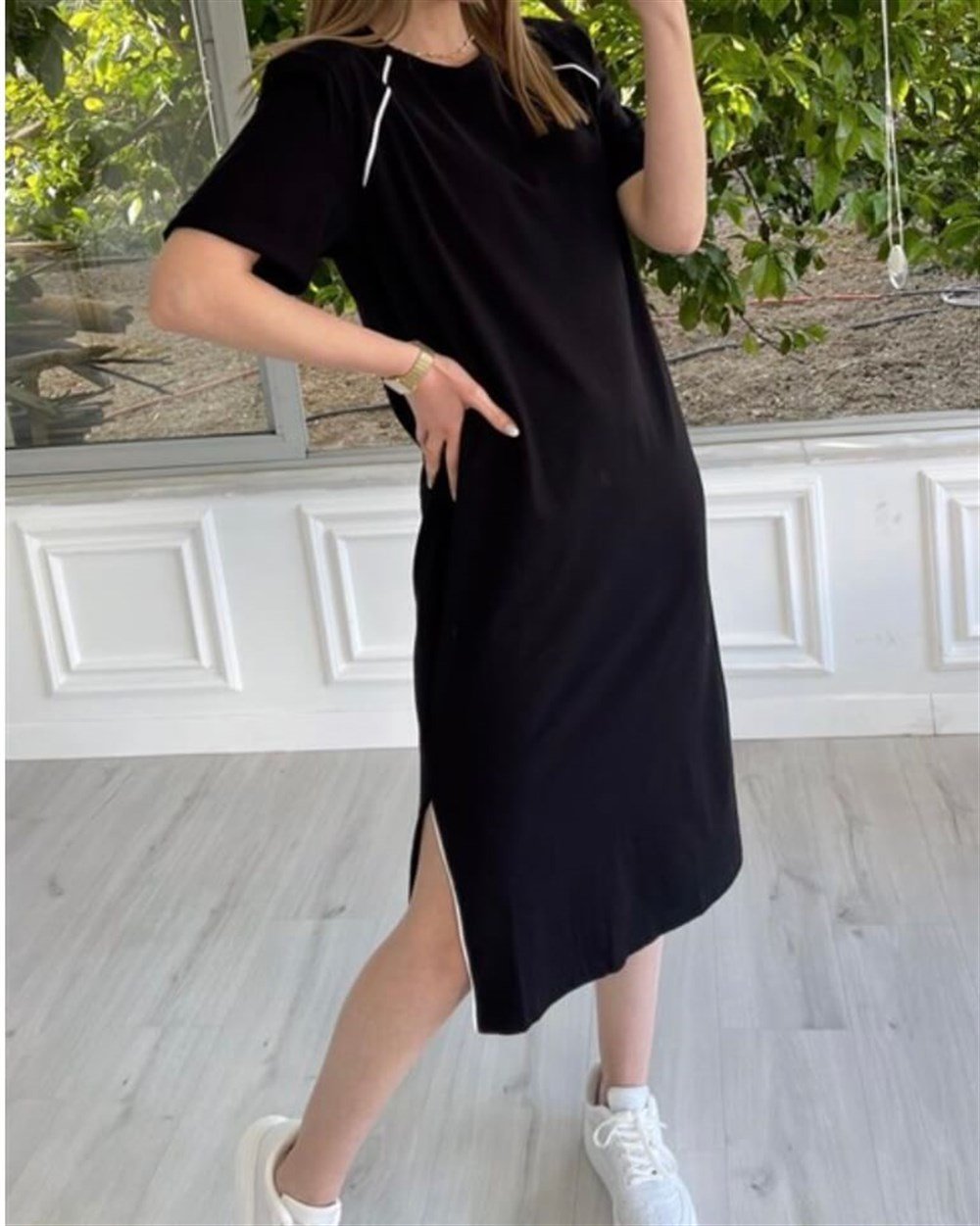 Twist model Biye Detaylı Örme Elbise 