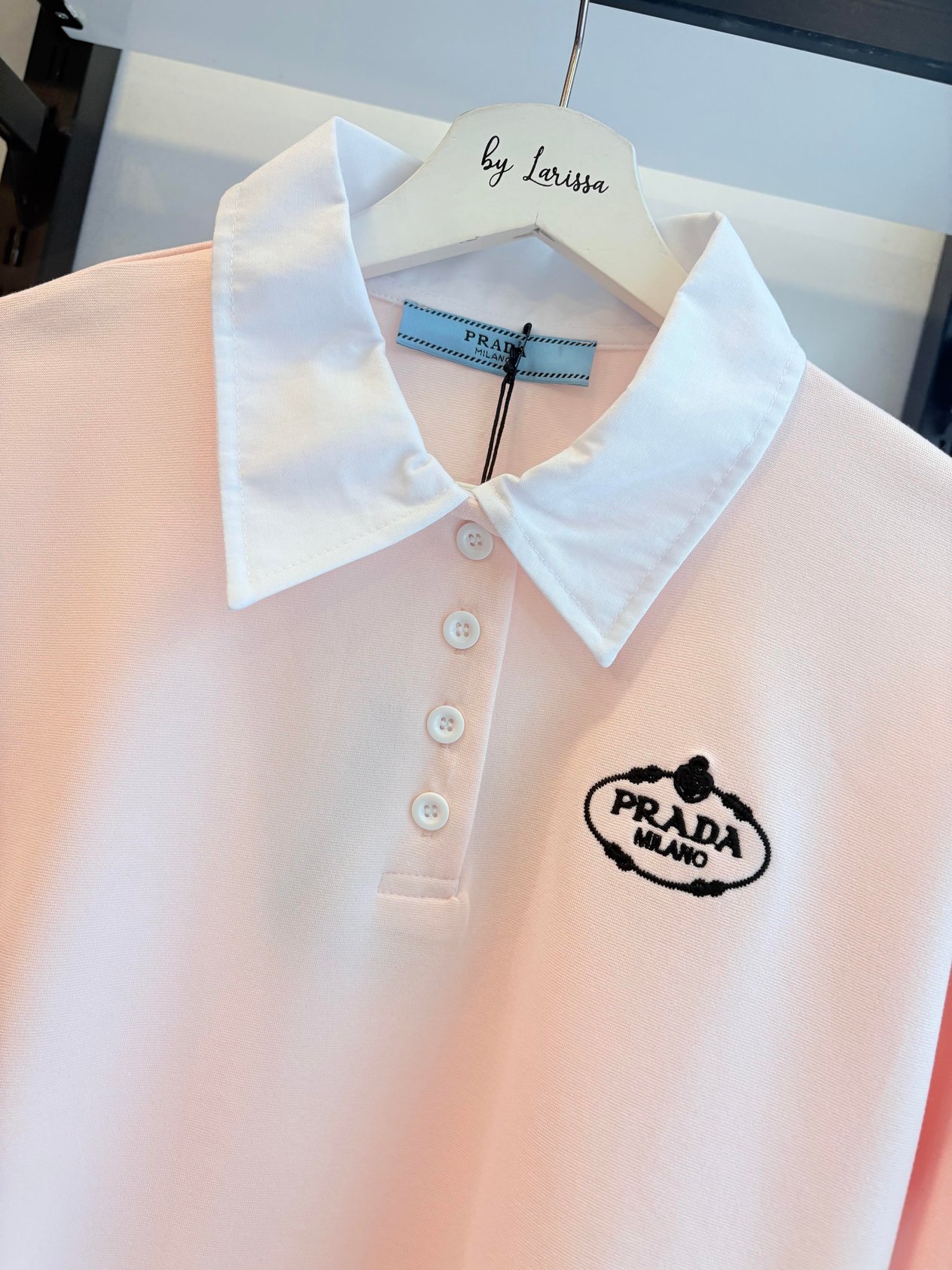 YENİ SEZON PRADA POLO YAKA PEMBE TİŞÖRT