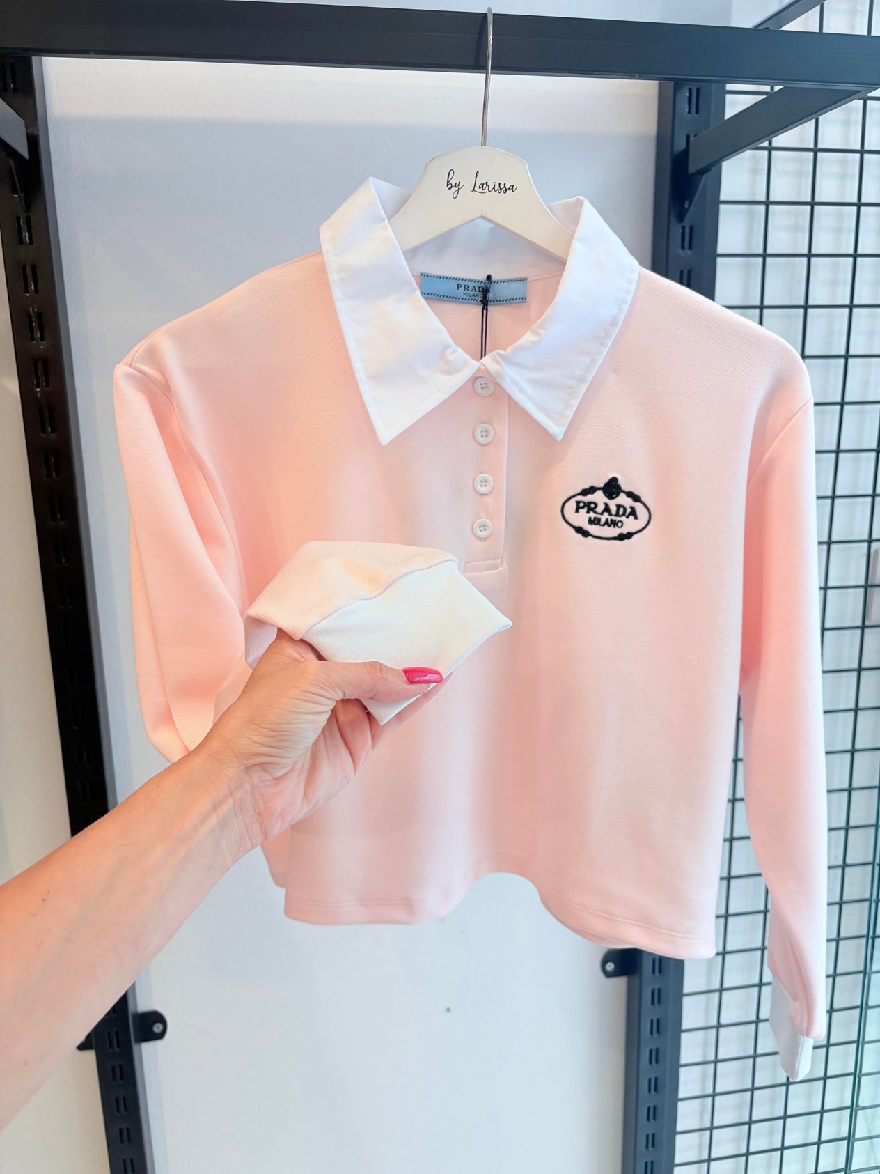 YENİ SEZON PRADA POLO YAKA PEMBE TİŞÖRT