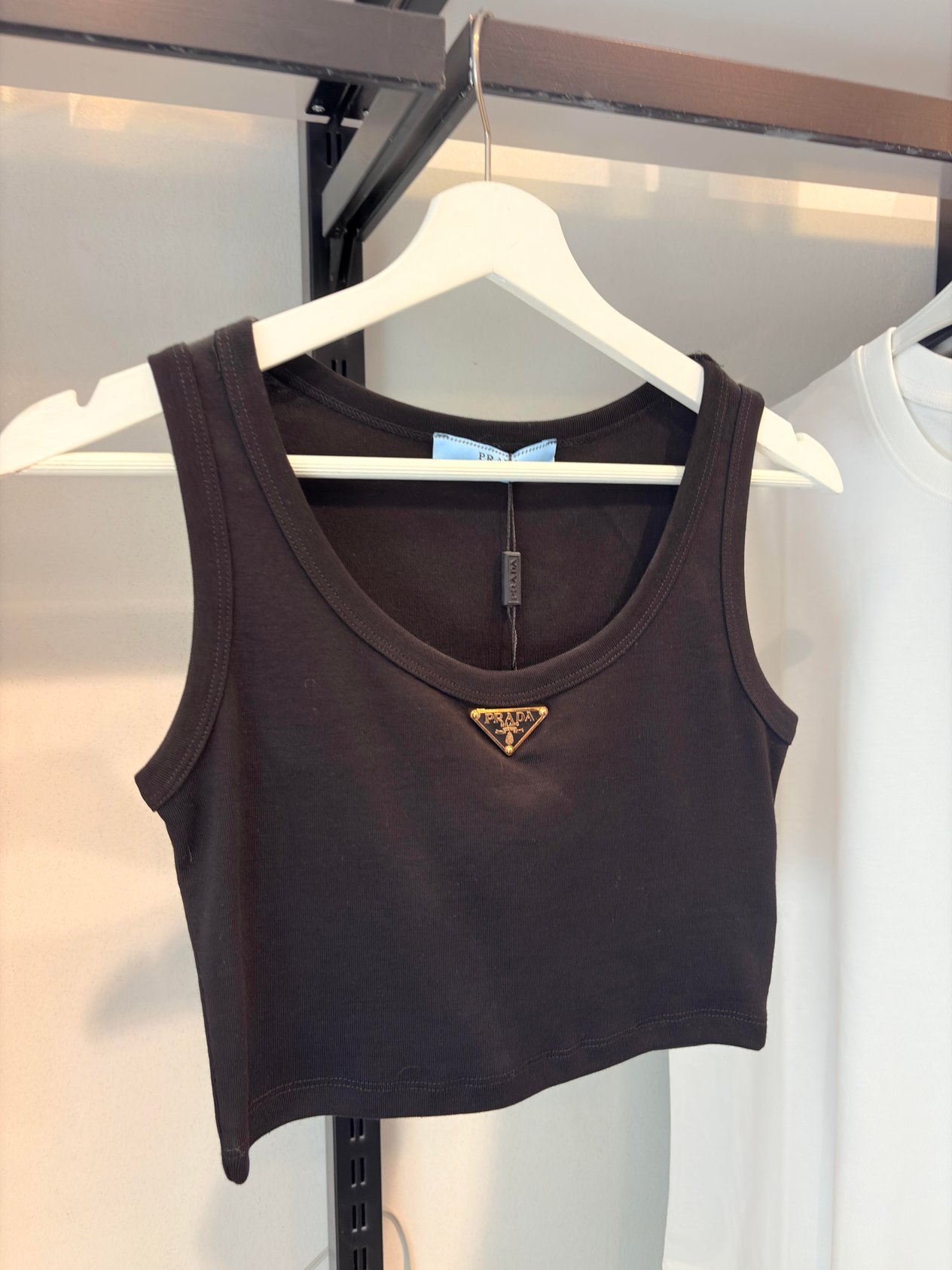 YENİ SEZON PRADA SİYAH CROP TOP