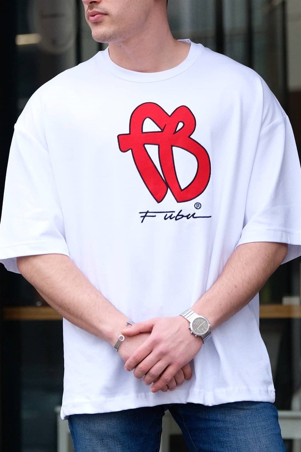Fubu Oversize T-Shirt Beyaz