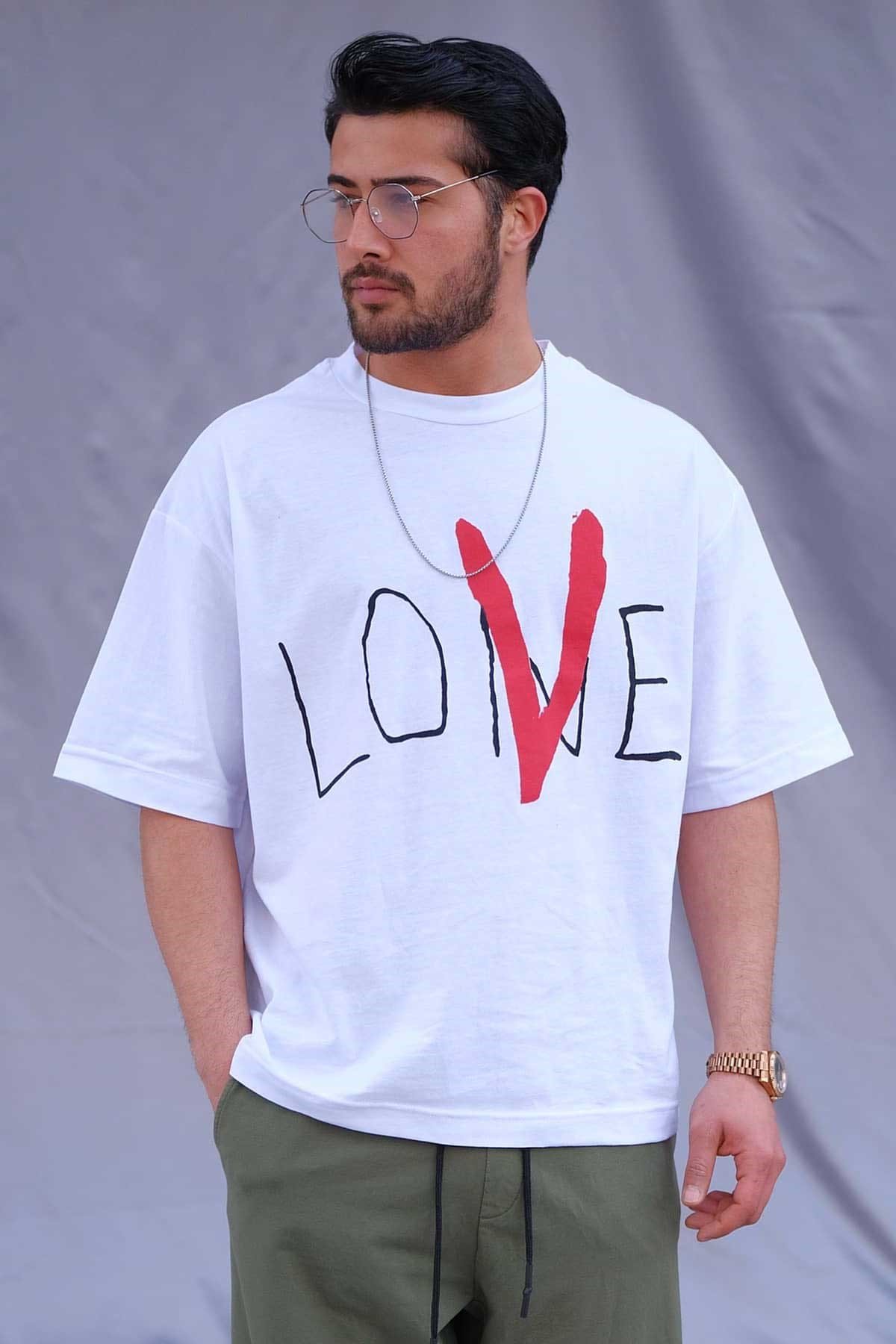 Oversize Beyaz Love