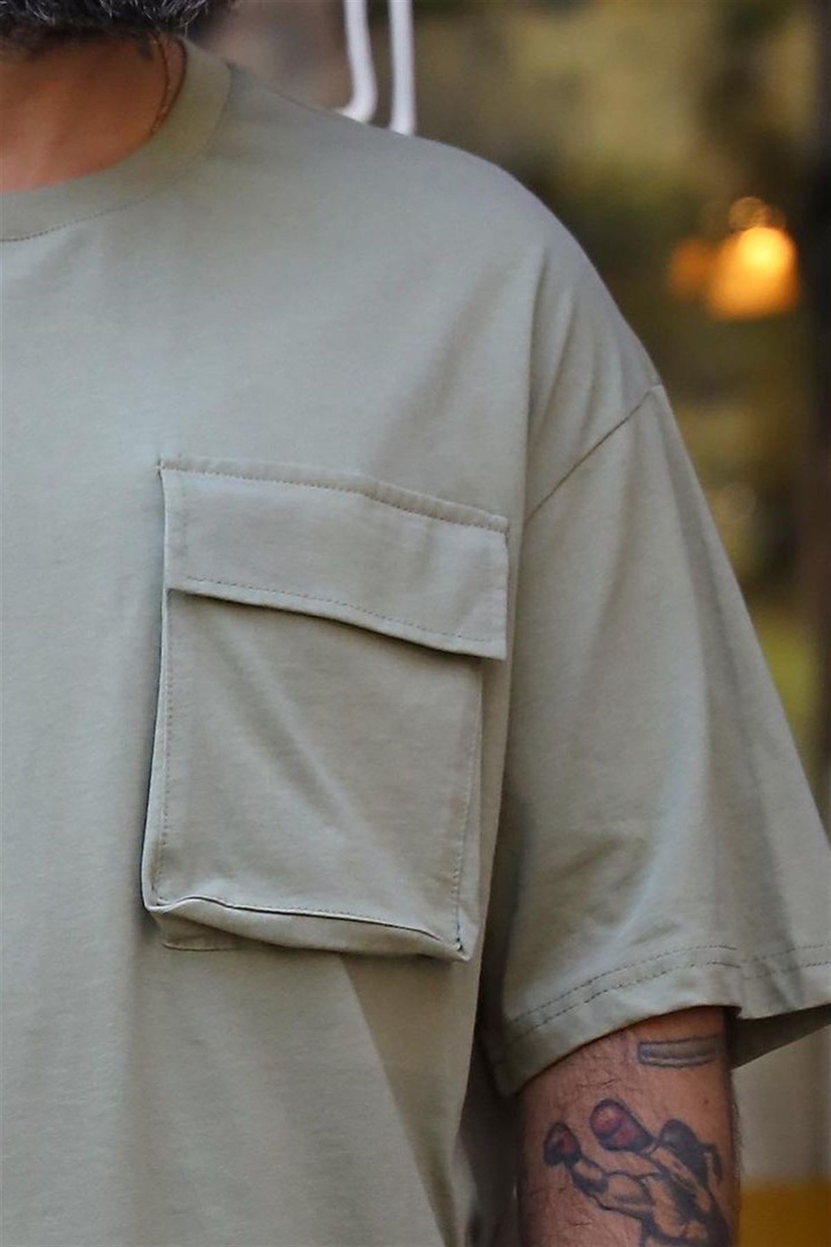 Oversize Cepli T-Shirt Haki