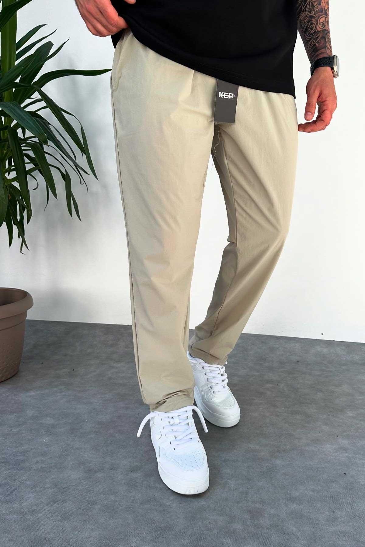 Su Yeşili Paraşüt Kumaş Likralı Baggy Pantolon
