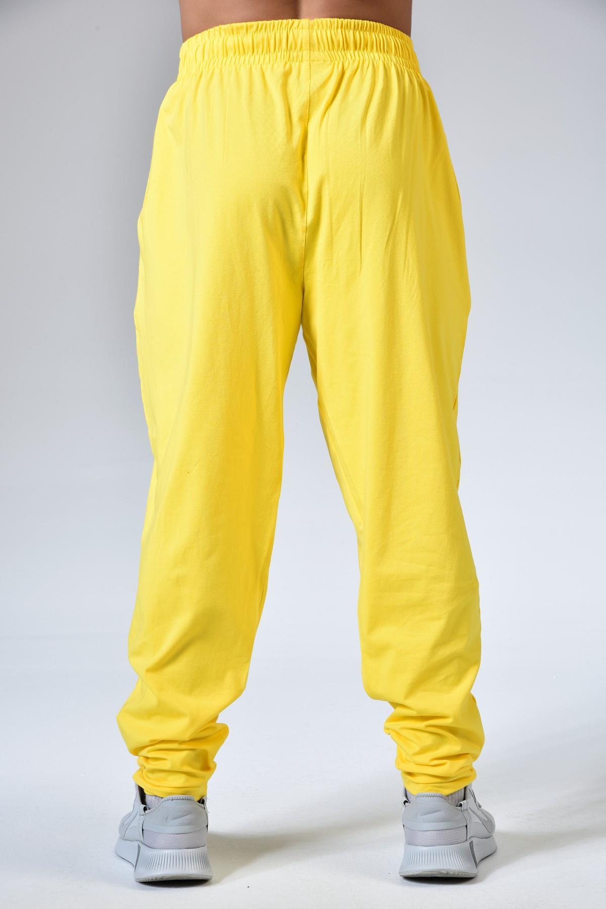 Sarı Body Pantolon Şalvar Kesim Eşofman Big Sam 1055