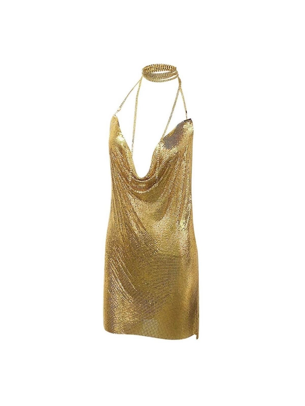 PARIS CHAINMAIL ELBİSE - GOLD