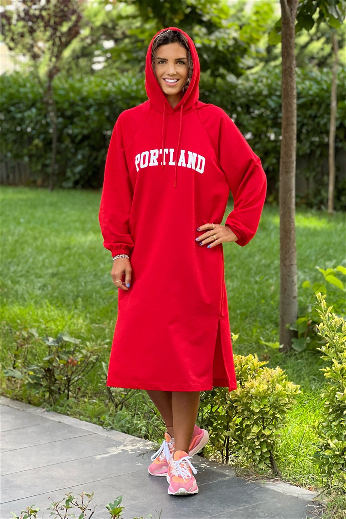 Kırmızı Portland Sweat Elbise