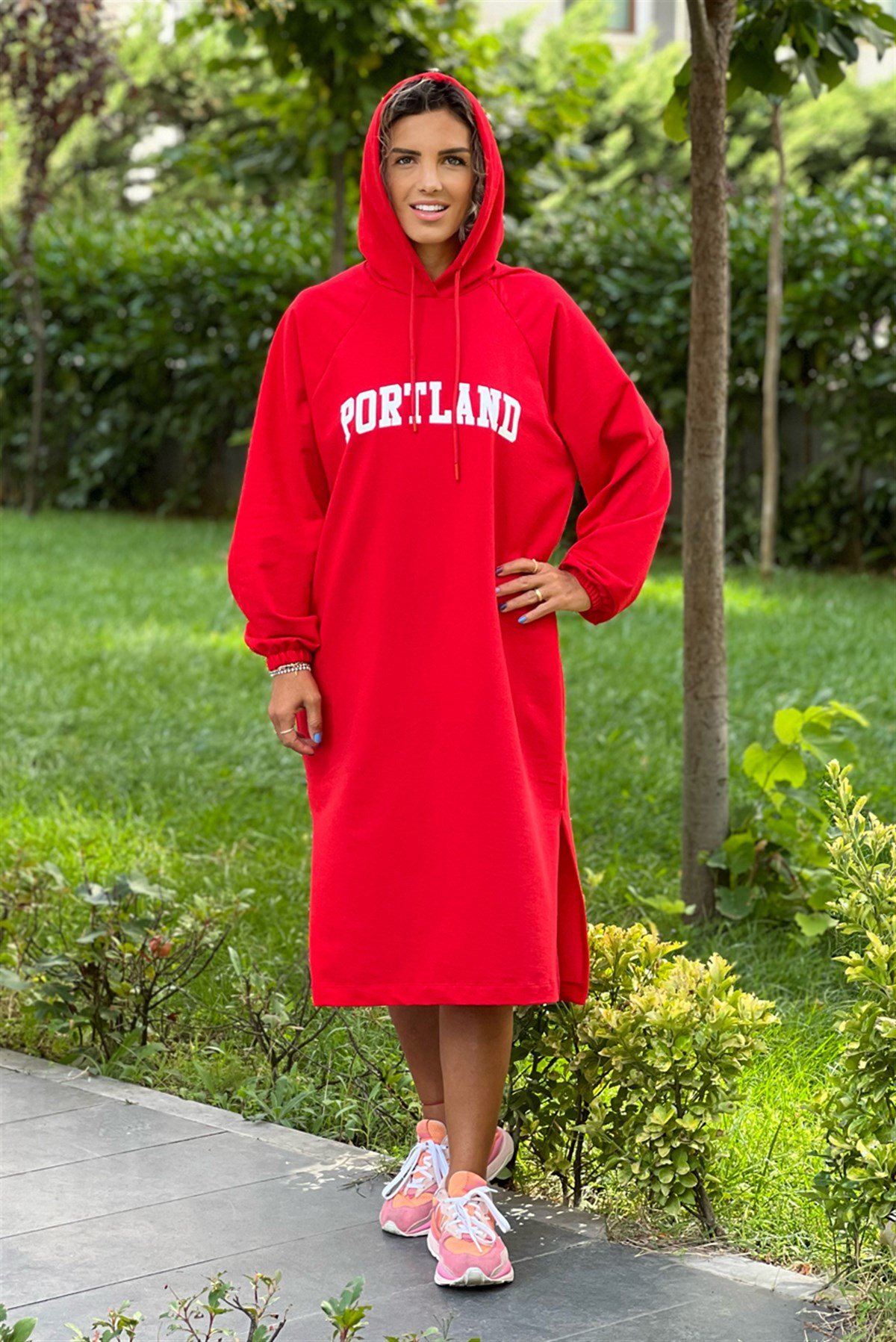 Kırmızı Portland Sweat Elbise