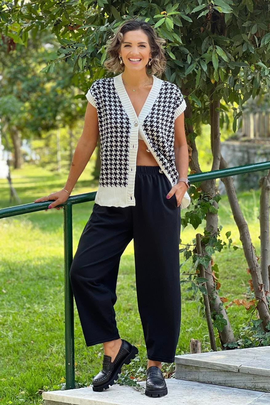 Siyah Havuç Kesim Pantolon