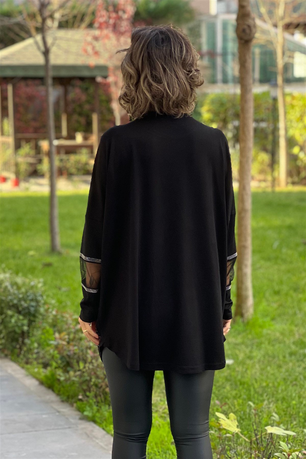 Siyah Helezon Dmc Taşlı Tunik