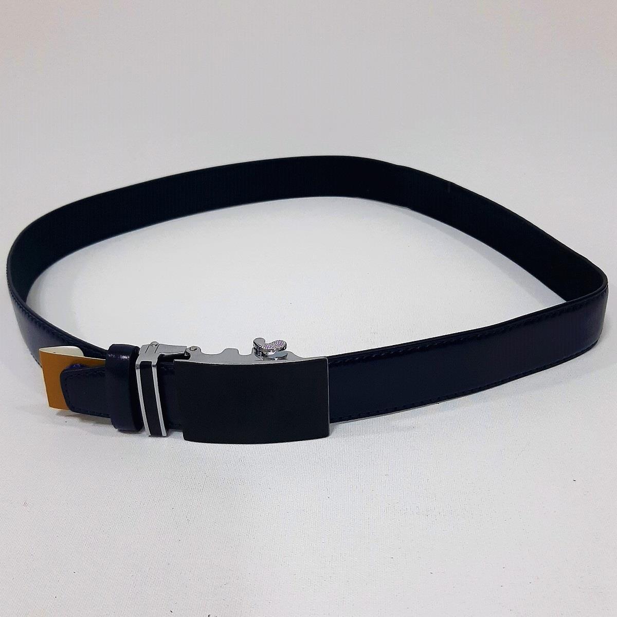 Fiyra 101-2 Lacivert 3,5cm Otomatik Tokalı Hakiki Deri Kemer