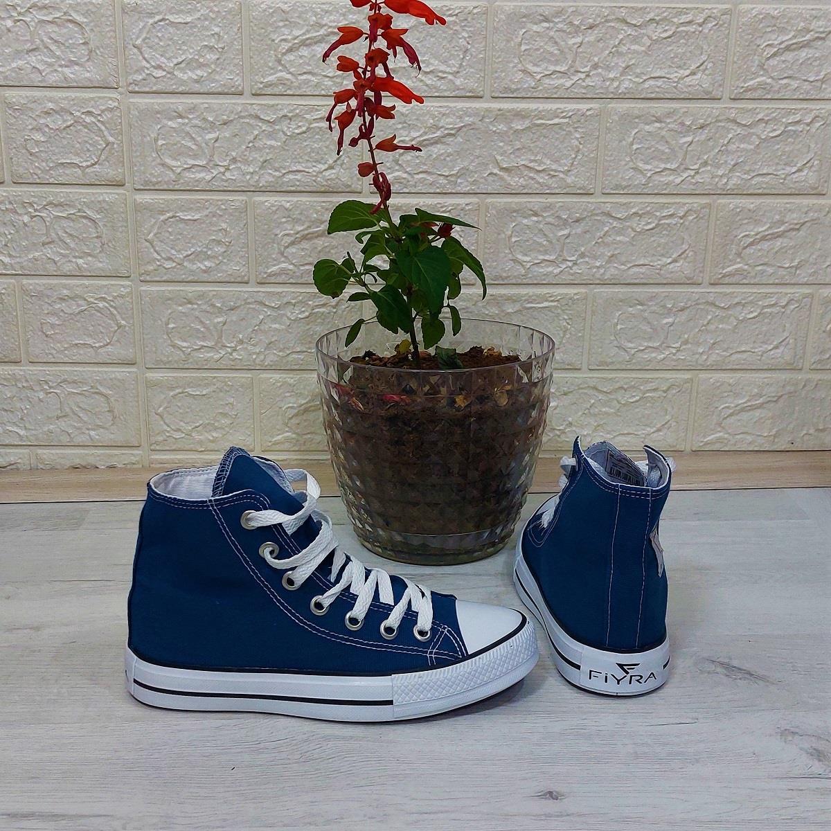 Fiyra 555 Kot Mavi Uzun Unisex Sneaker Keten Spor Ayakkabı