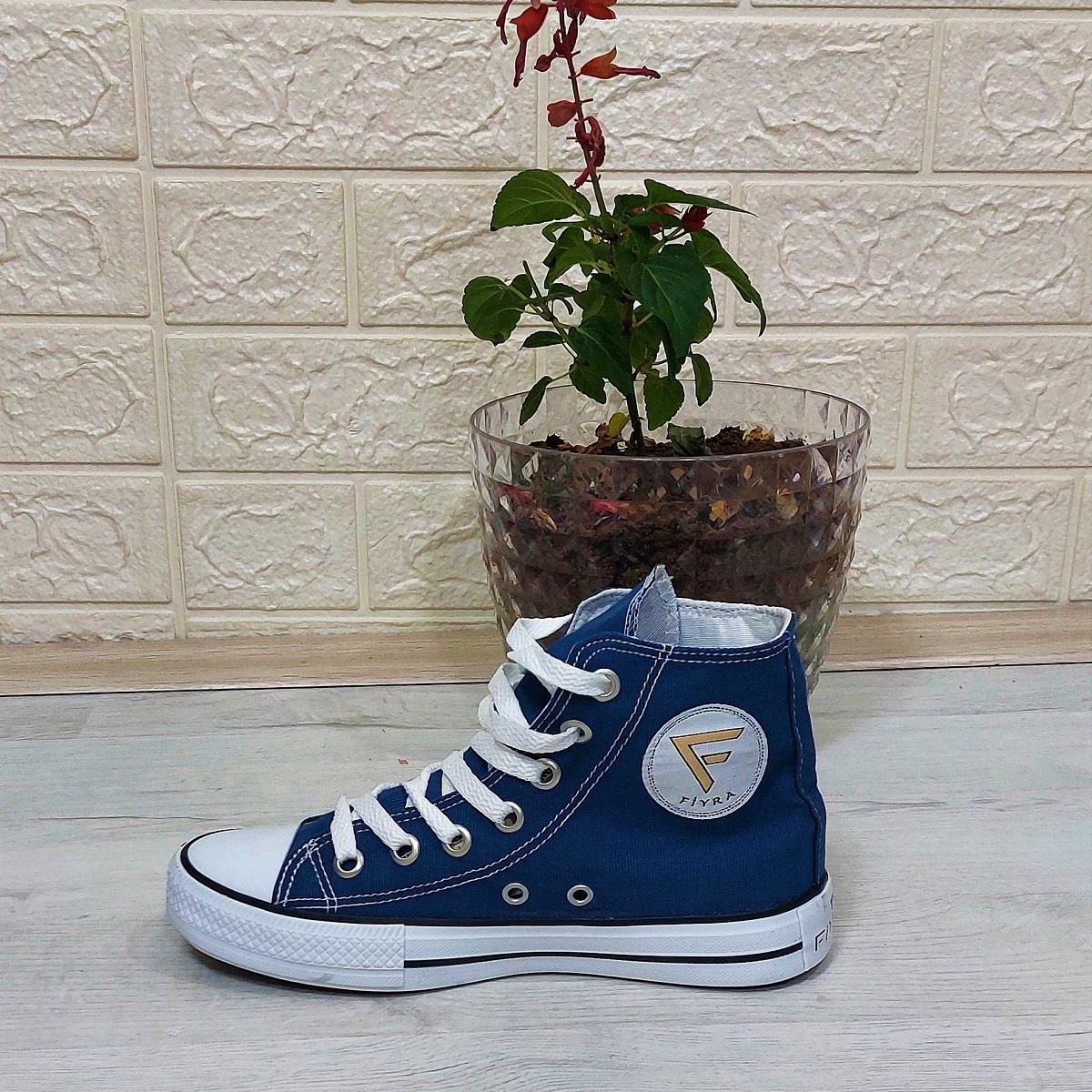 Fiyra 555 Kot Mavi Uzun Unisex Sneaker Keten Spor Ayakkabı