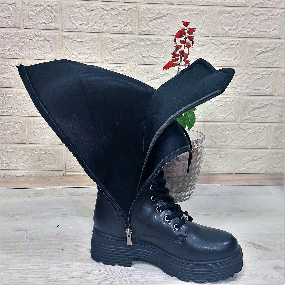 Pierre Cardin 52444 Siyah Fermuarlı Bağacaklı 41cm Bayan Çizme