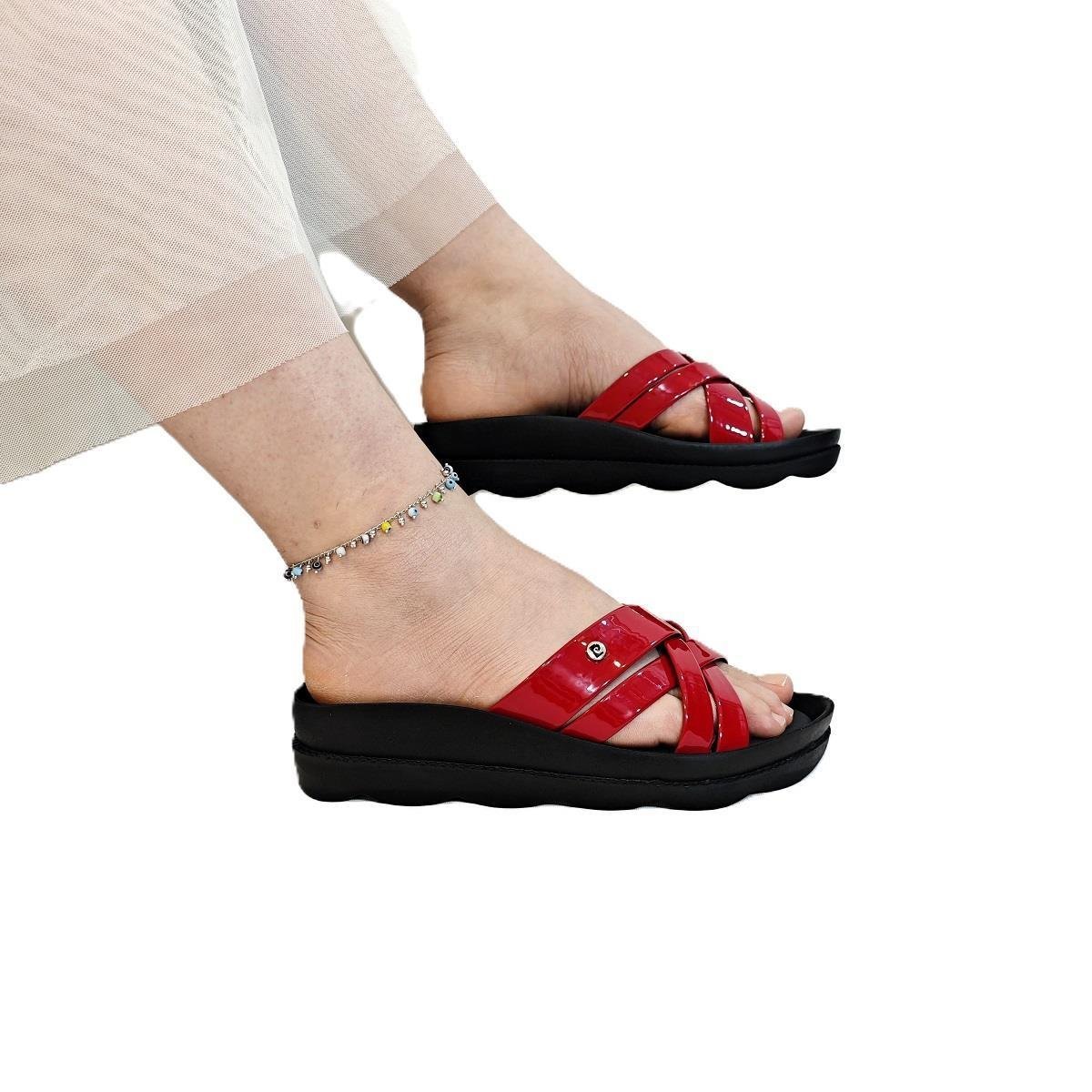 Pierre Cardin 7485 Kırmızı Rugan Bayan Terlik