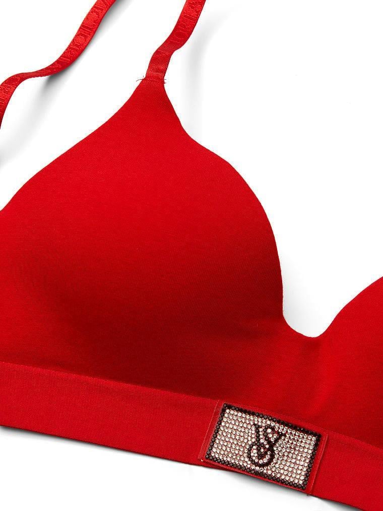 Işıltılı Yama Detaylı Pamuklu Balensiz T-Shirt Sütyeni