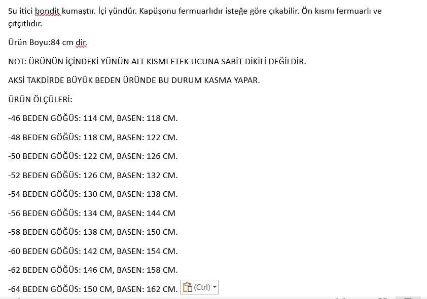 Kadın Lacivert Su Itici Bondit Kumaş Çıkarılabilir Kapüşonlu Büyük Beden Mont