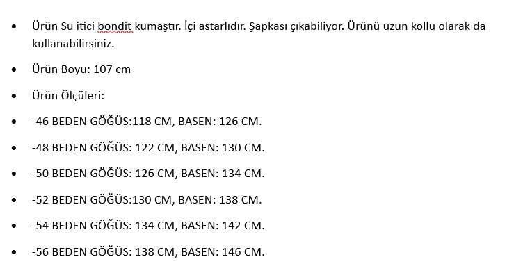 Kadın Siyah Kolu Çizgili Uzun Büyük Beden Trençkot