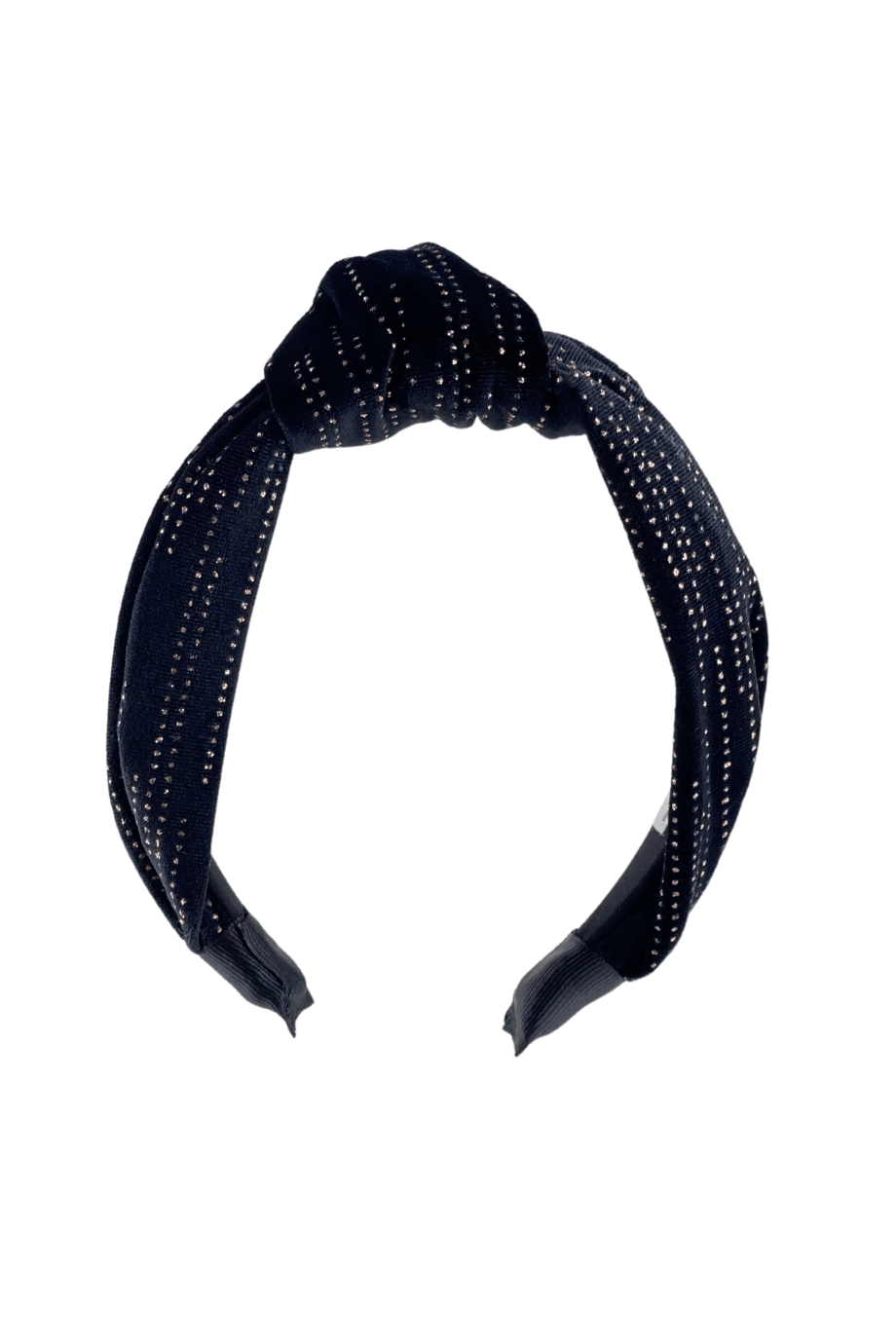Black Velvet Headband with Copper Stone Emblishment