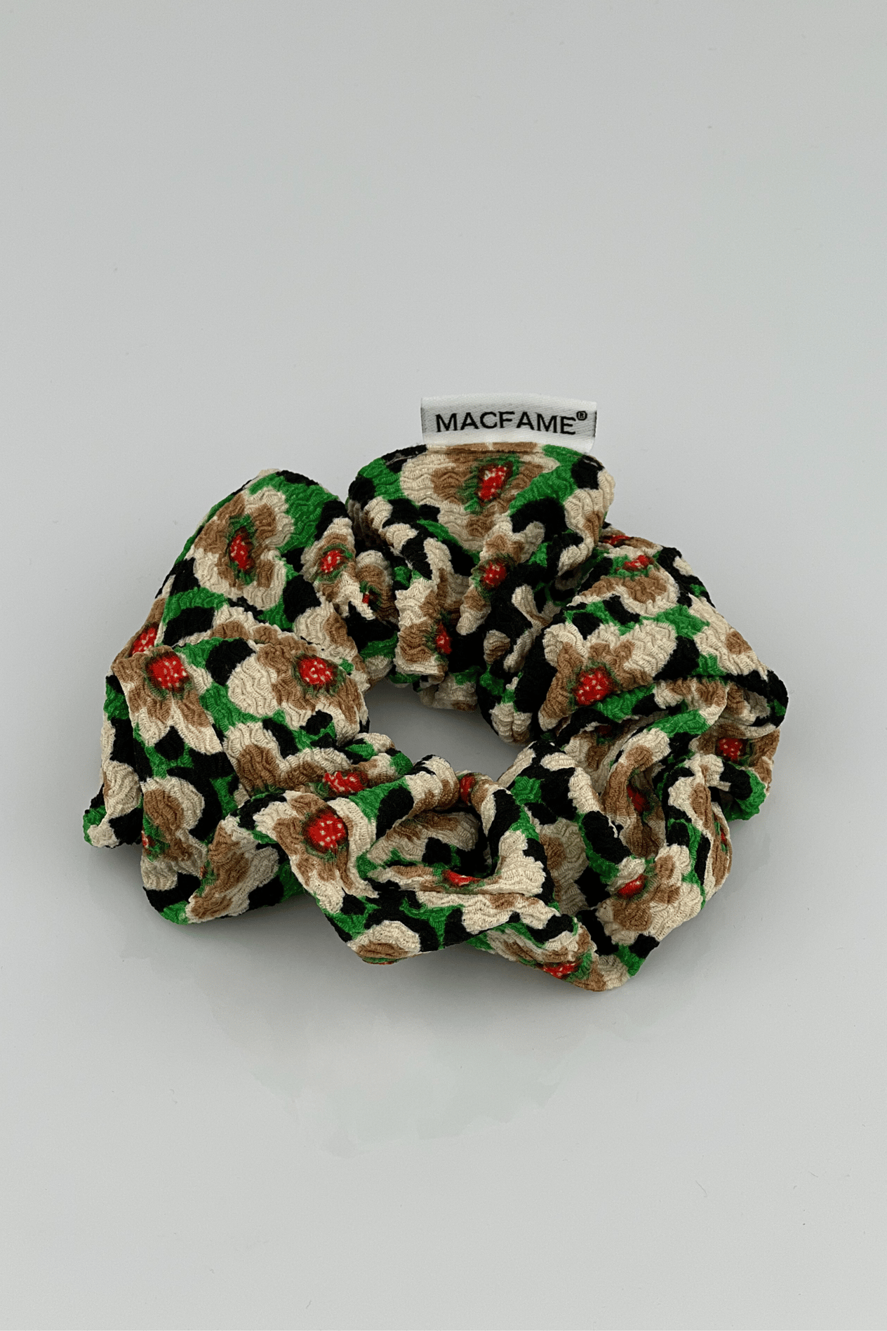 Çiçek Desenli Scrunchie Toka