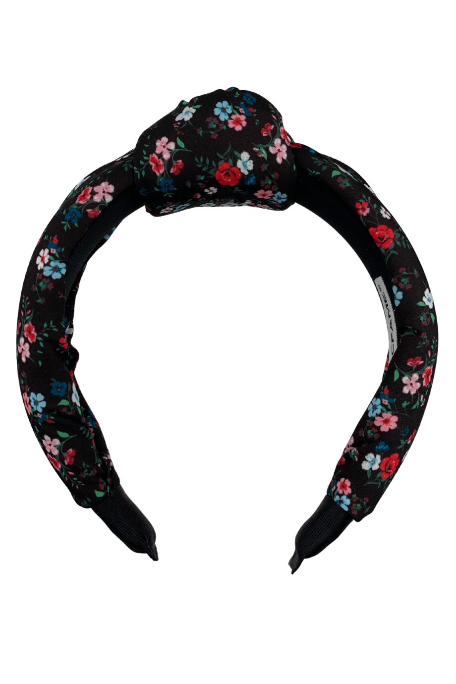 Floral Print Women Headband Black