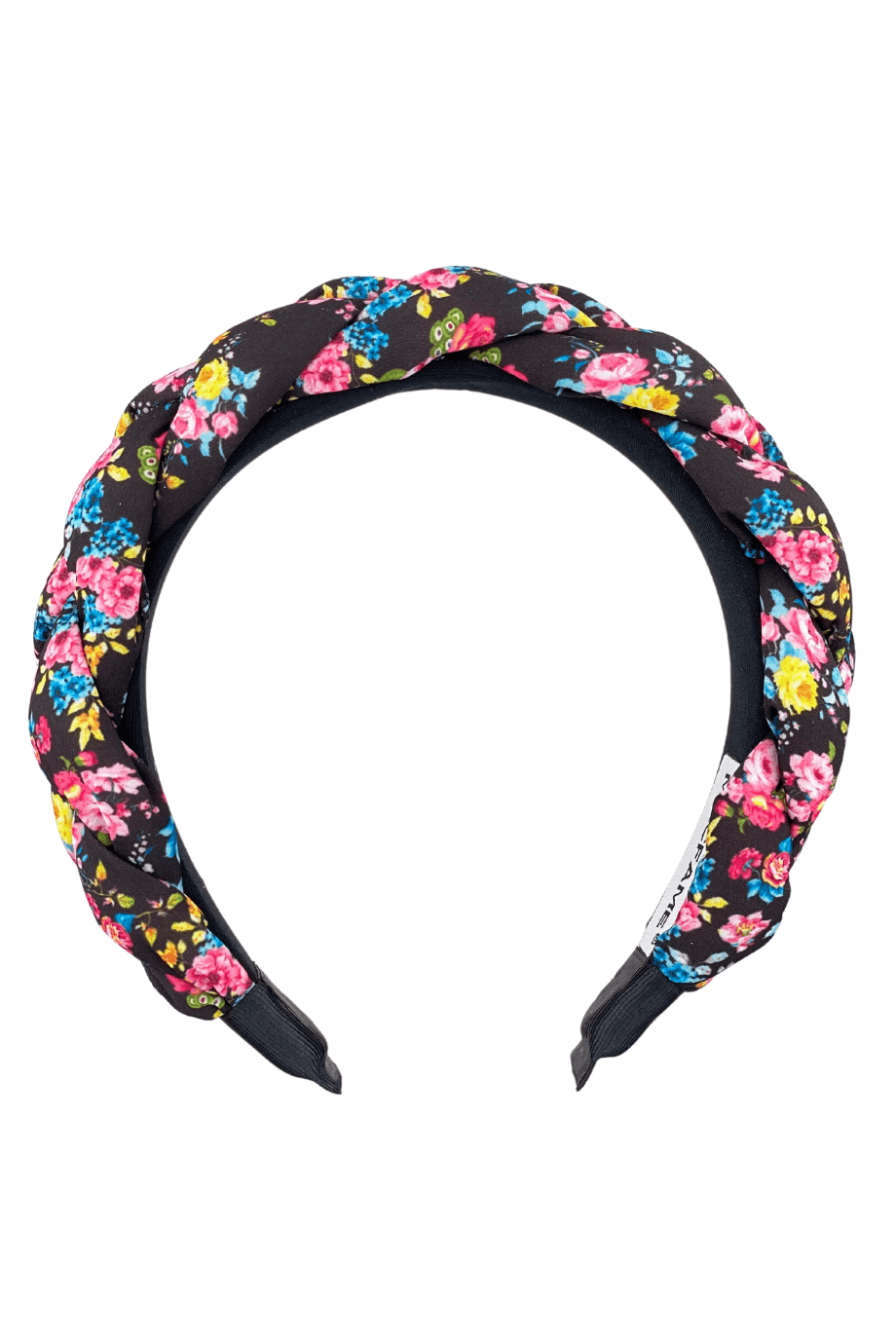 Floral Print Braided Headband Pink