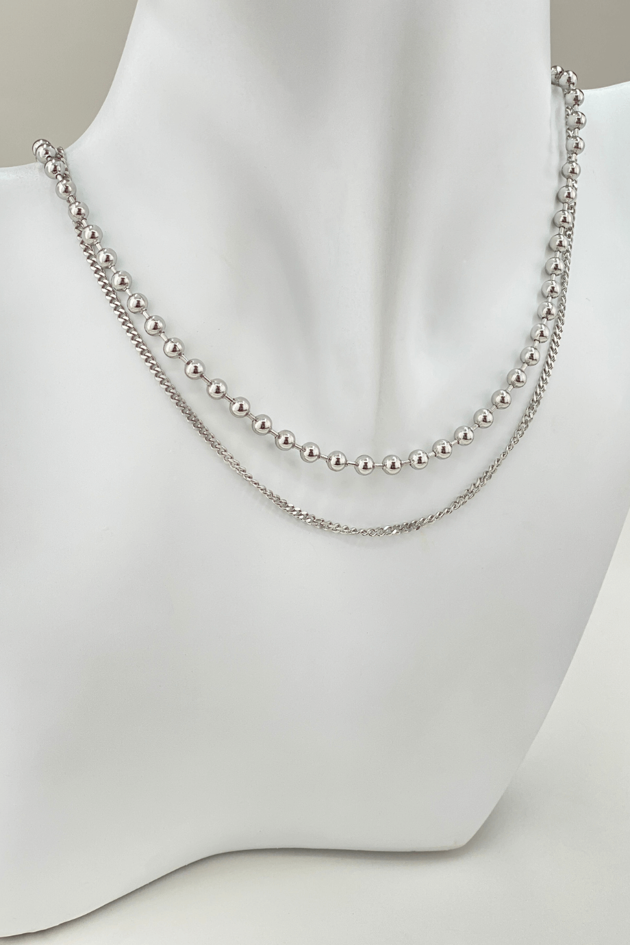 Silver Ball Multi-Layer Necklaces