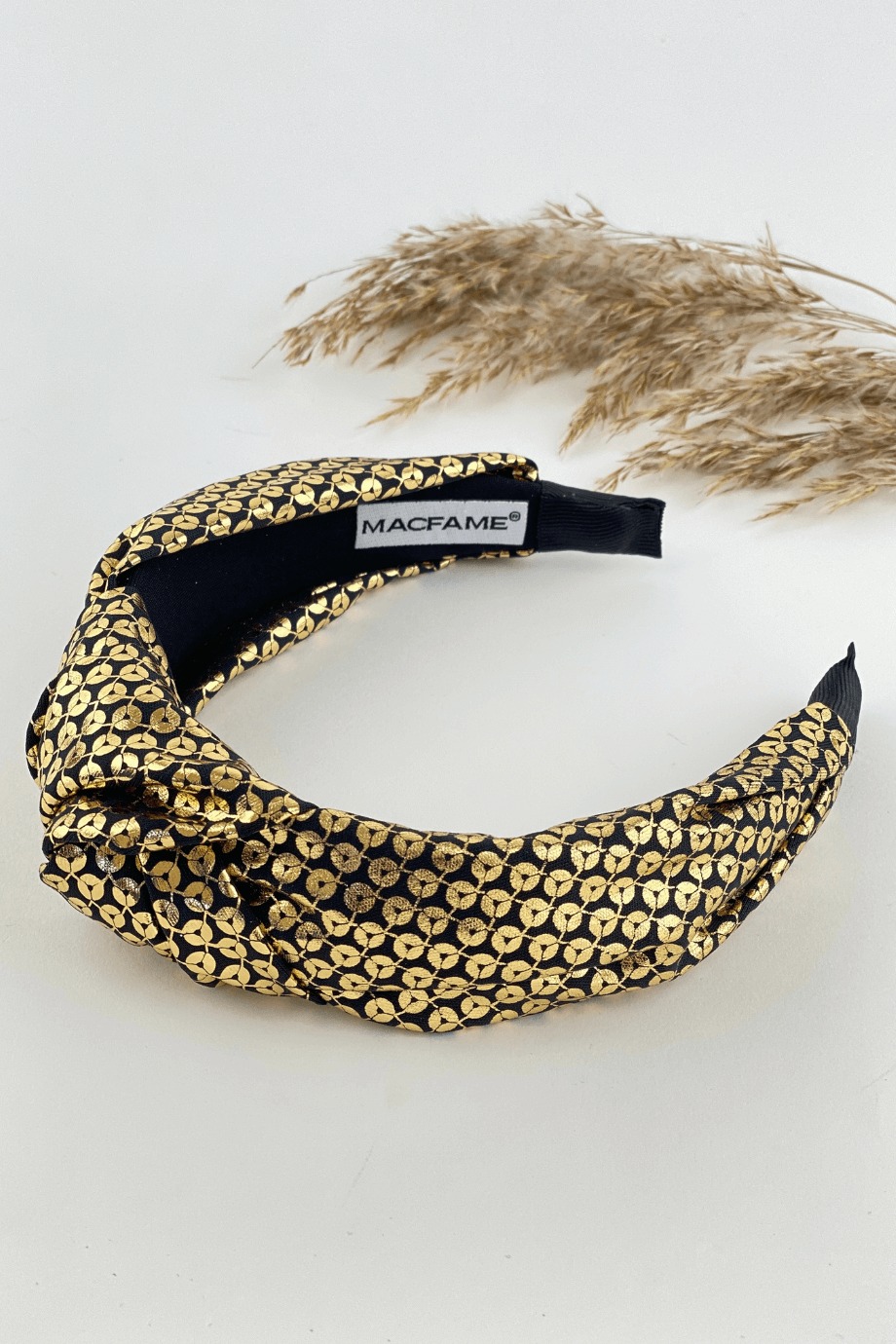Gold Sequin Printed Headband for Women