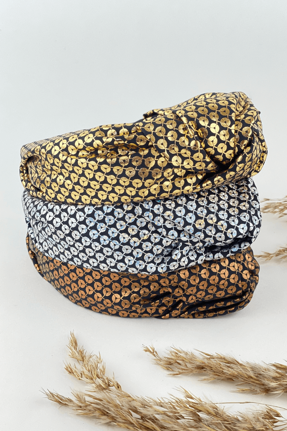 Gold Sequin Printed Headband for Women