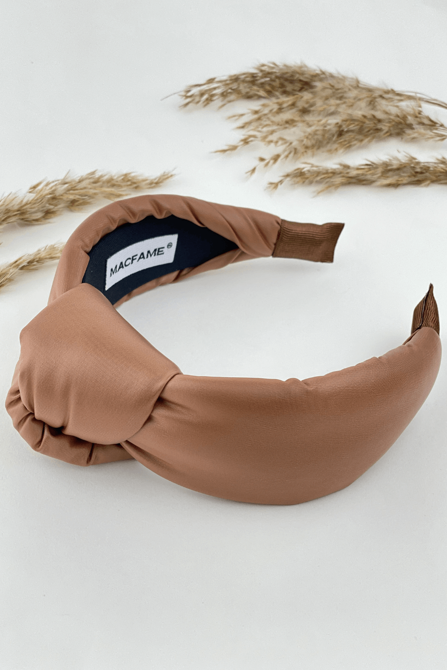 Brown Leather Padded Headband