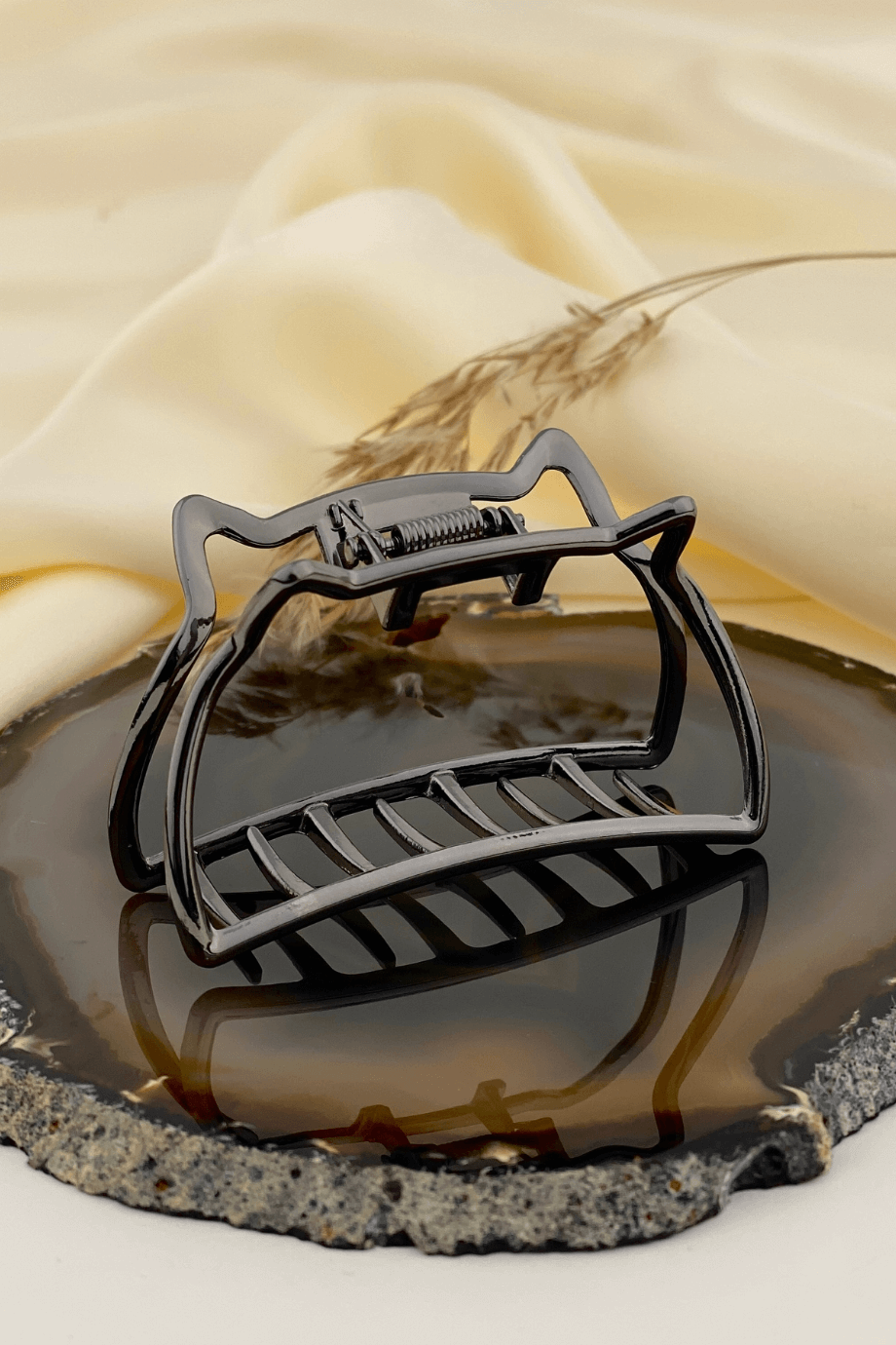 Cat Figured Metal Hair Clip Metallic