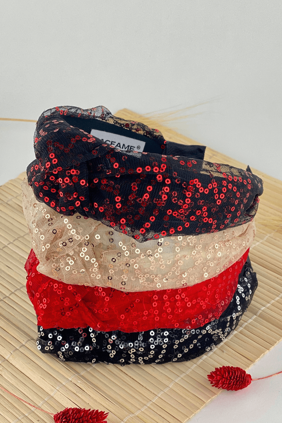 Red Sequin Tulle Headband