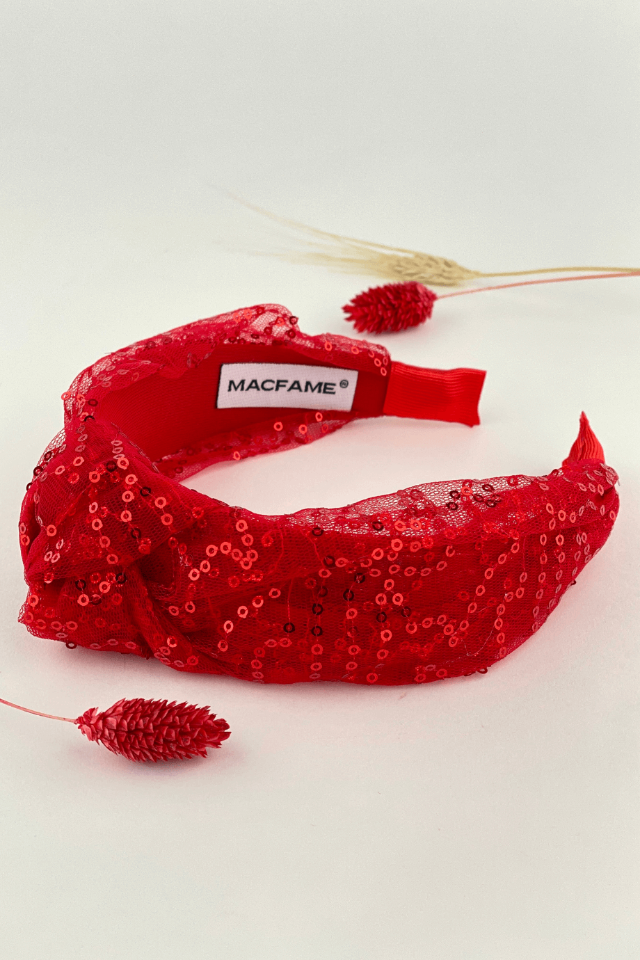 Red Sequin Tulle Headband